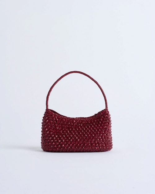 Sac Merci Paris Dragon Diffusion Basilic Cactus en cuir de buffle bordeaux tressé à la main