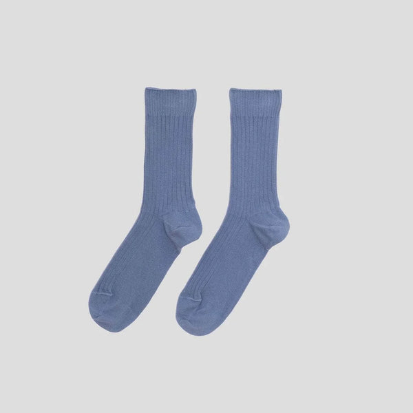 Baserange - Chaussettes côtelées Rib - Bleu