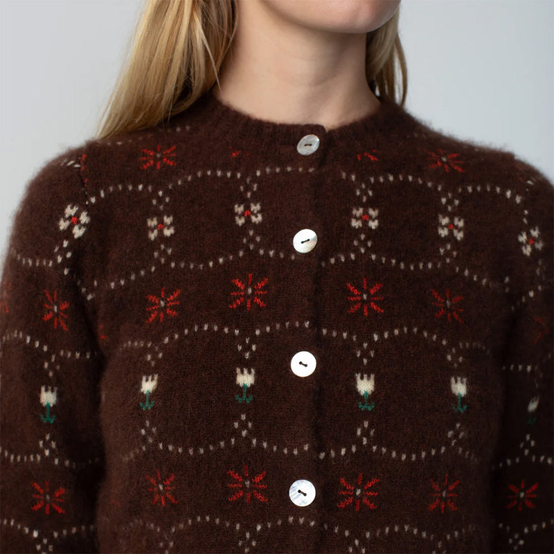 Calle Del Mar - Cardigan Fair Isle - Chocolat
