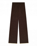 Pantalon jogging Merci Paris Calle Del Mar en cachemire chocolat moucheté avec taille ajustable et coupe droite