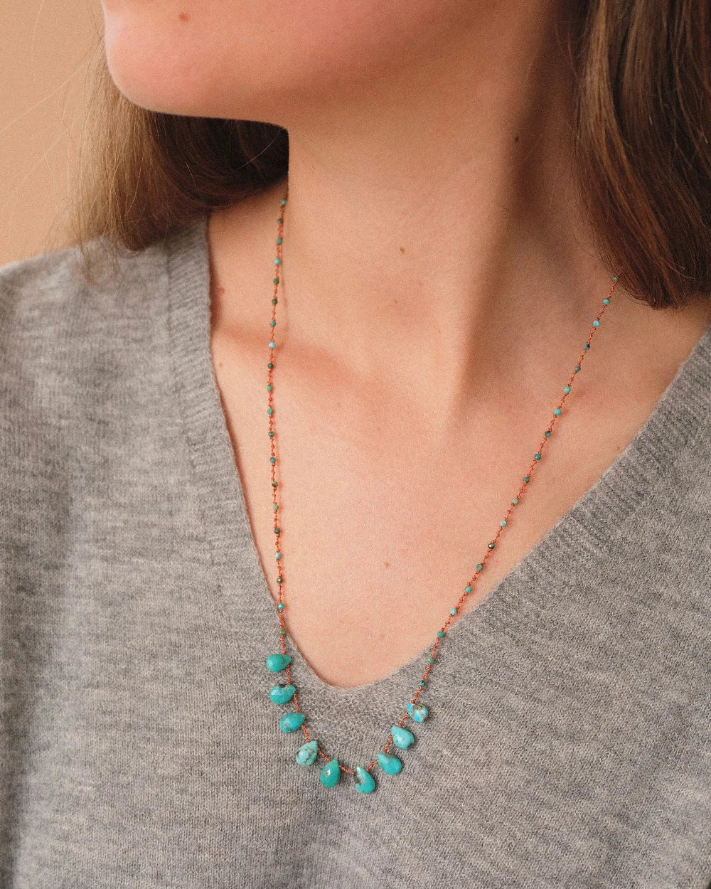 Ivarene - 9 Drops Necklace - Turquoise