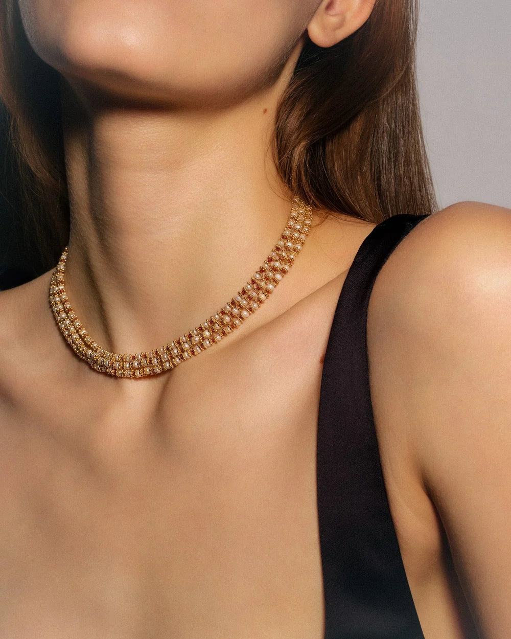 Tityaravy - Collier Kamala - Rouge Perles