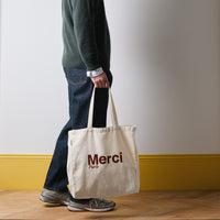 Merci - Tote Bag en coton - Crème & Vin