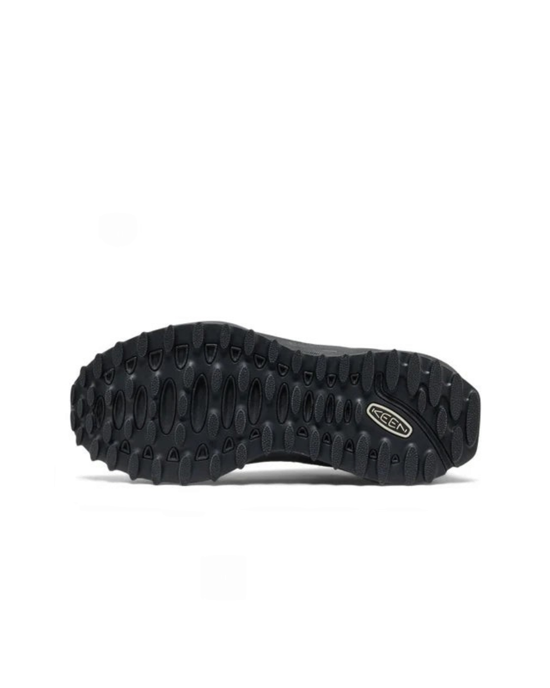 Semelle extérieure noire en caoutchouc avec crampons multidirectionnels de la basket Keen Jasper Zionic chez Merci Paris