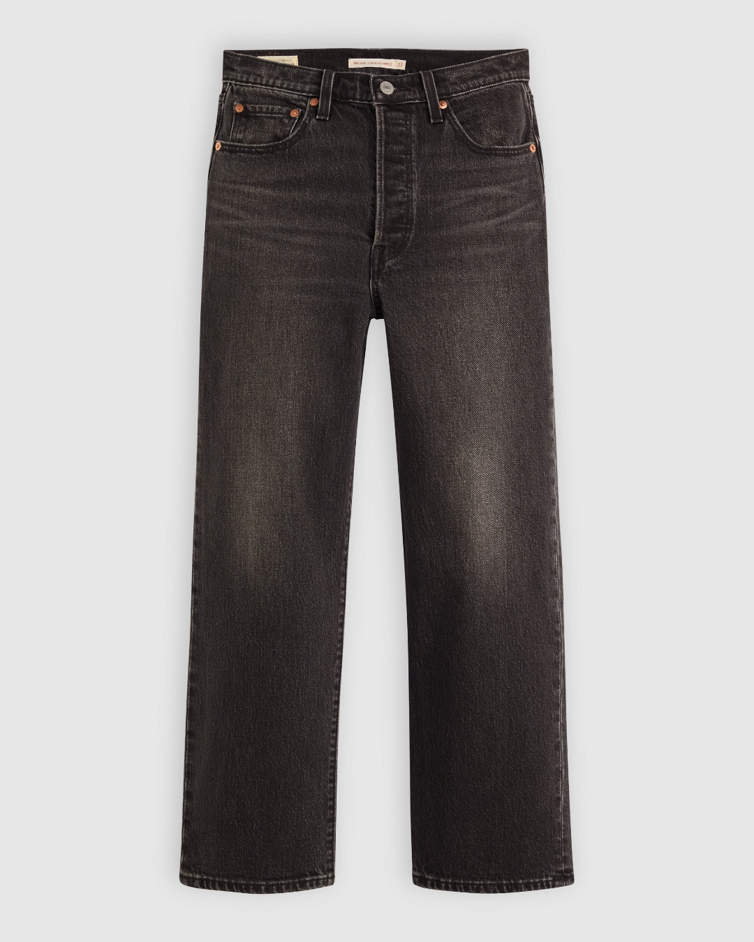 Jean Levi's Ribcage Straight Ankle gris délavé taille haute en denim de coton par Merci Paris
