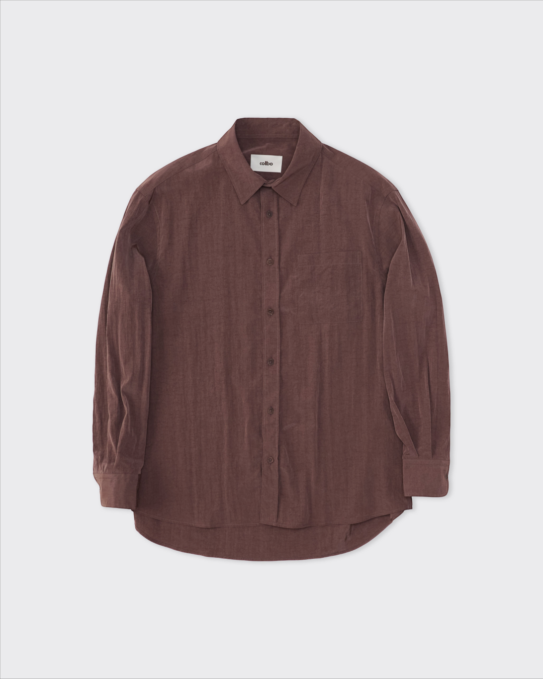 Chemise Merci Paris Colbo TK mauve en mélange de lyocell et polyamide avec col pointu et poche poitrine