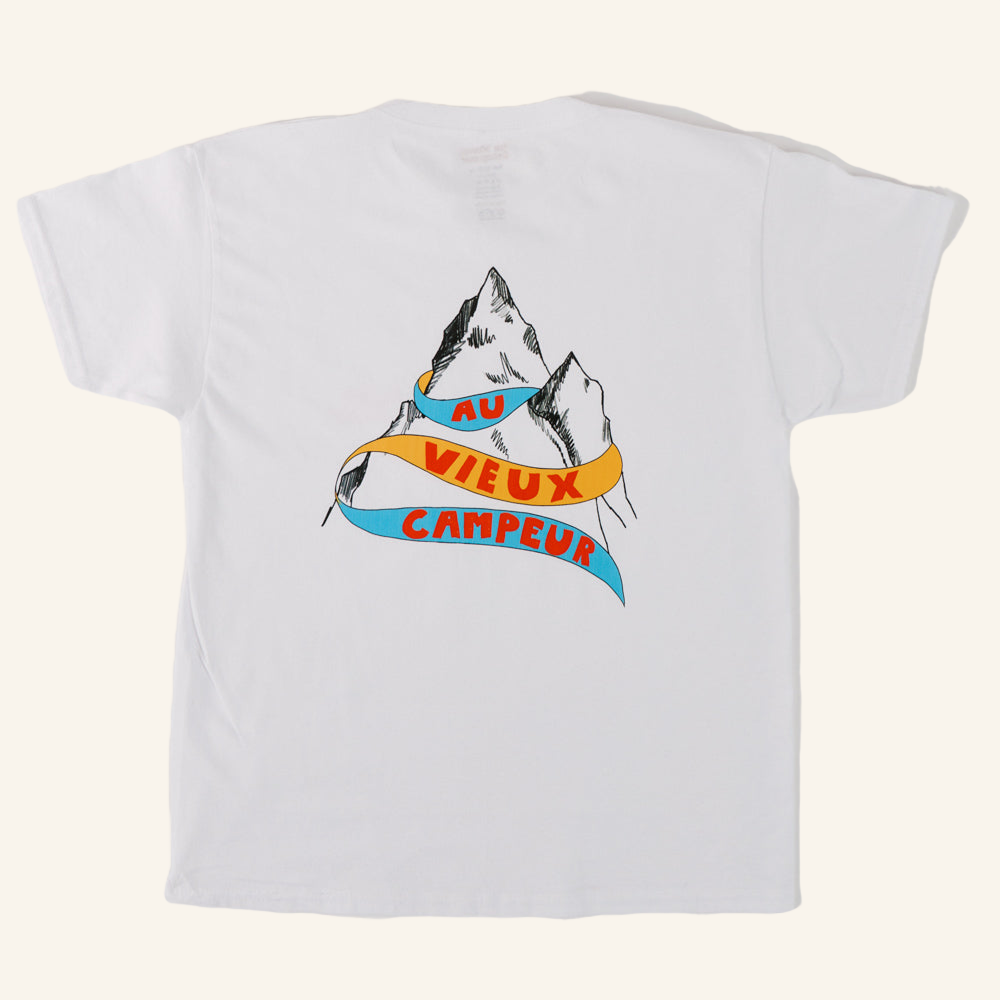 Au Vieux Campeur - Congés Payés - T-Shirt Kids Montagne - Blanc