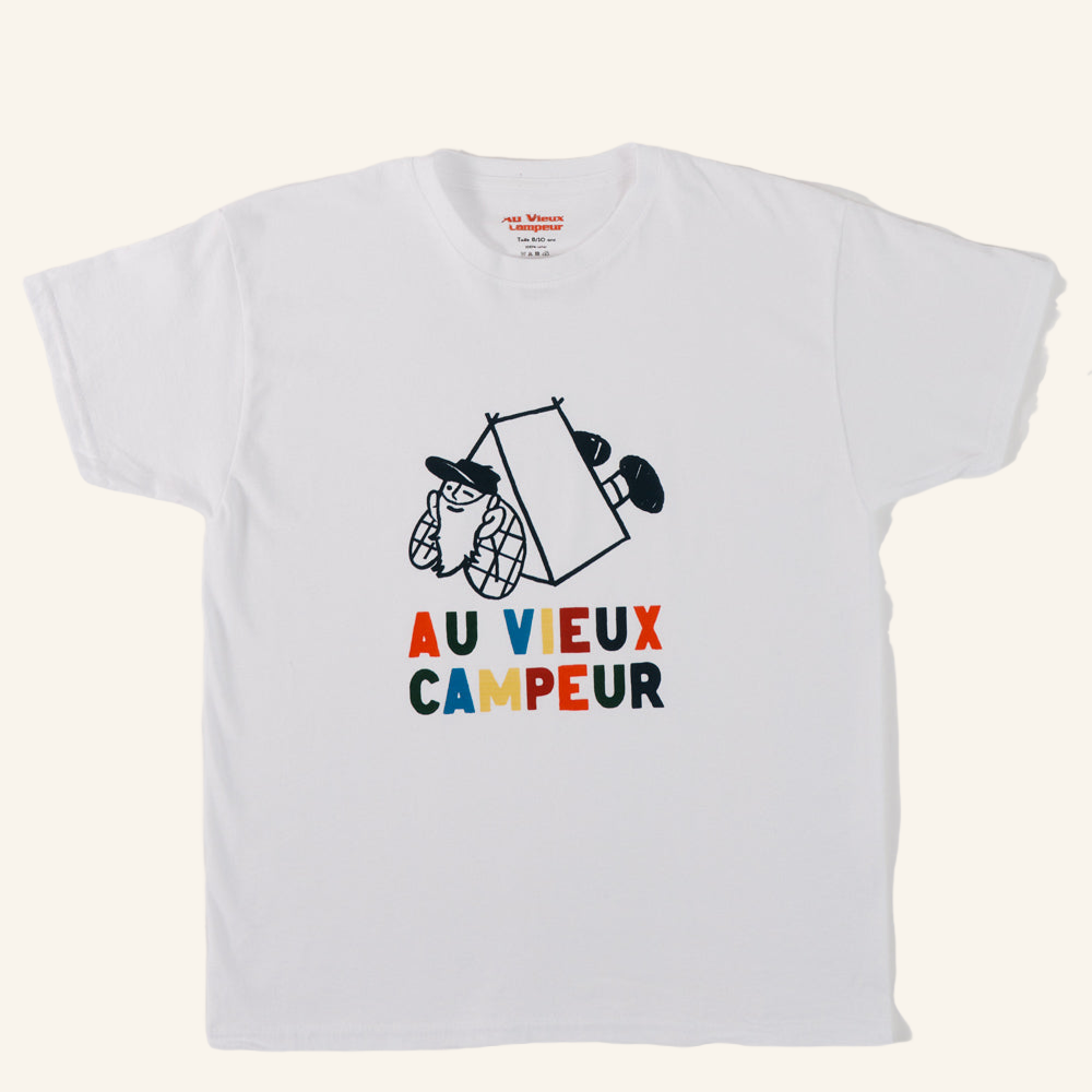 Au Vieux Campeur - Congés Payés - T-Shirt Kids Cabane - Blanc