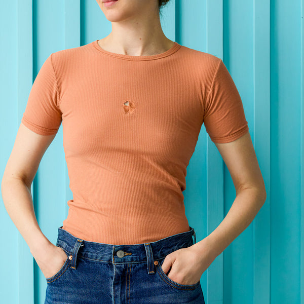 Baserange x Merci  - T-Shirt Tower Tréfle Cœur - Rose