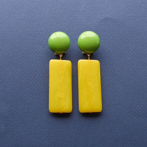 Lorena Taddei - Boucles d'oreilles Rettangoli - Yellow / Green