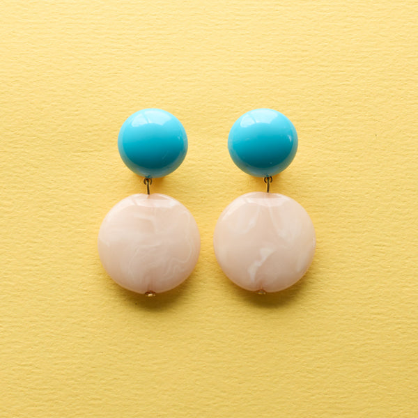 Lorena Taddei - Boucles d'oreilles Pastiglie - Cream / Turquoise