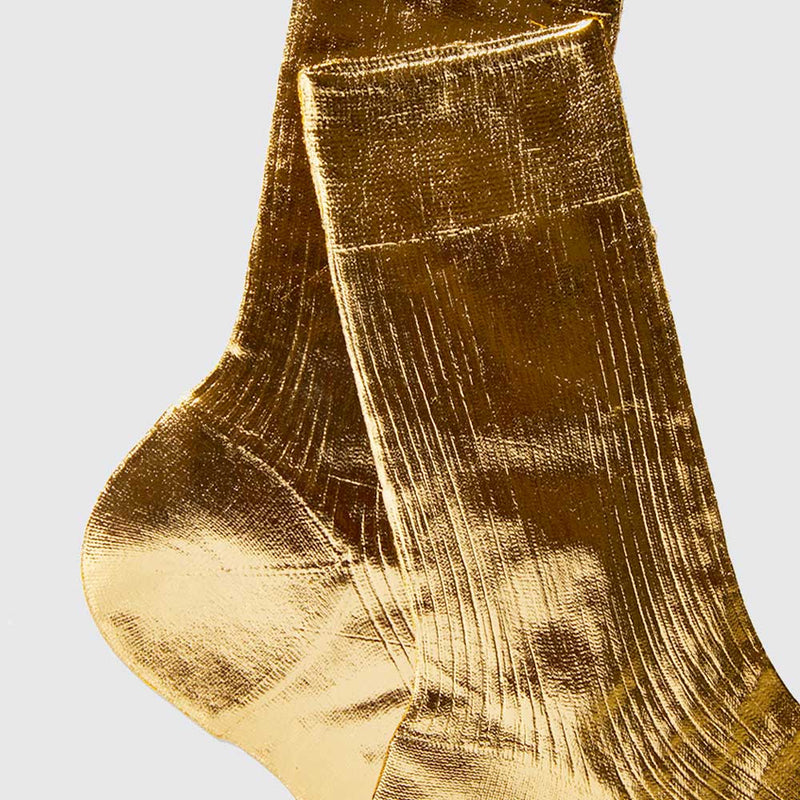 Maria La Rosa - Chaussettes One Ribbed Laminate - Or