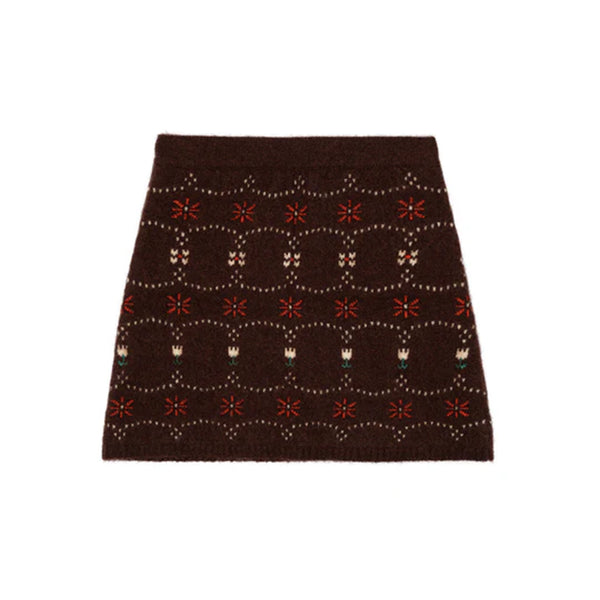 Calle Del Mar - Mini jupe Fair Isle - Chocolat