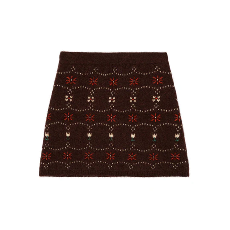 Calle Del Mar - Mini jupe Fair Isle - Chocolat