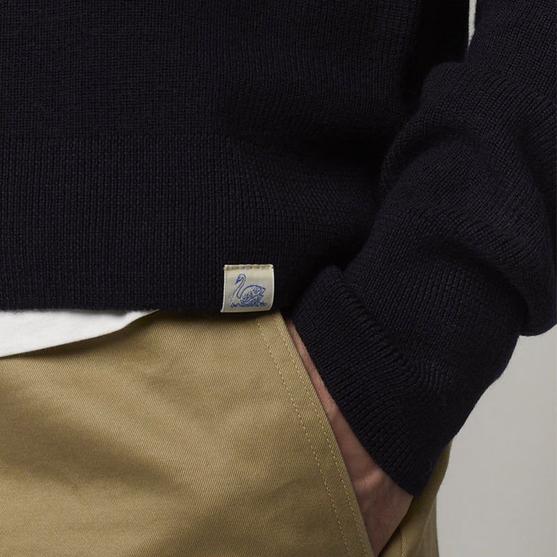 Merz b. Schwanen - Pullover Zip Merino - Marine