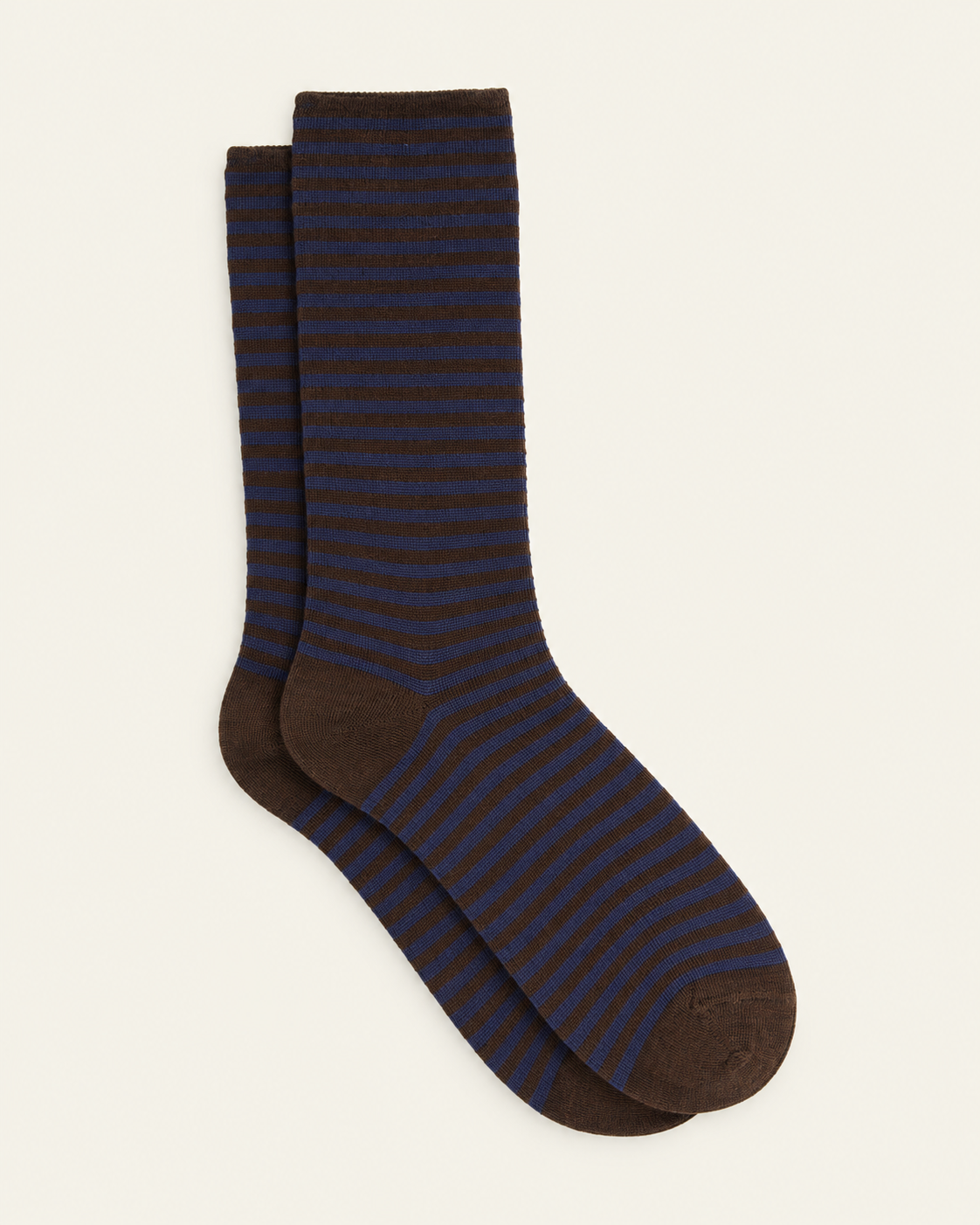 Ant45 - Chaussettes Bletilla - Marron — paire en packshot sur fond écru