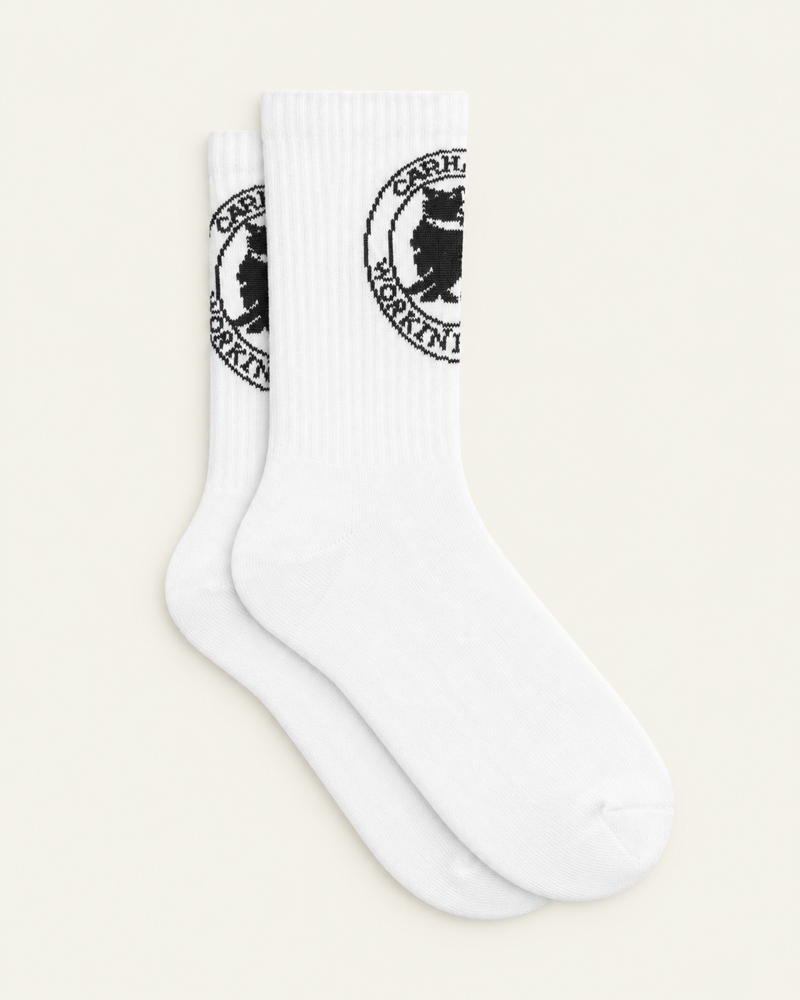 Carhartt Wip - Chaussettes Hugging Cats - Blanc — paire en packshot sur fond écru