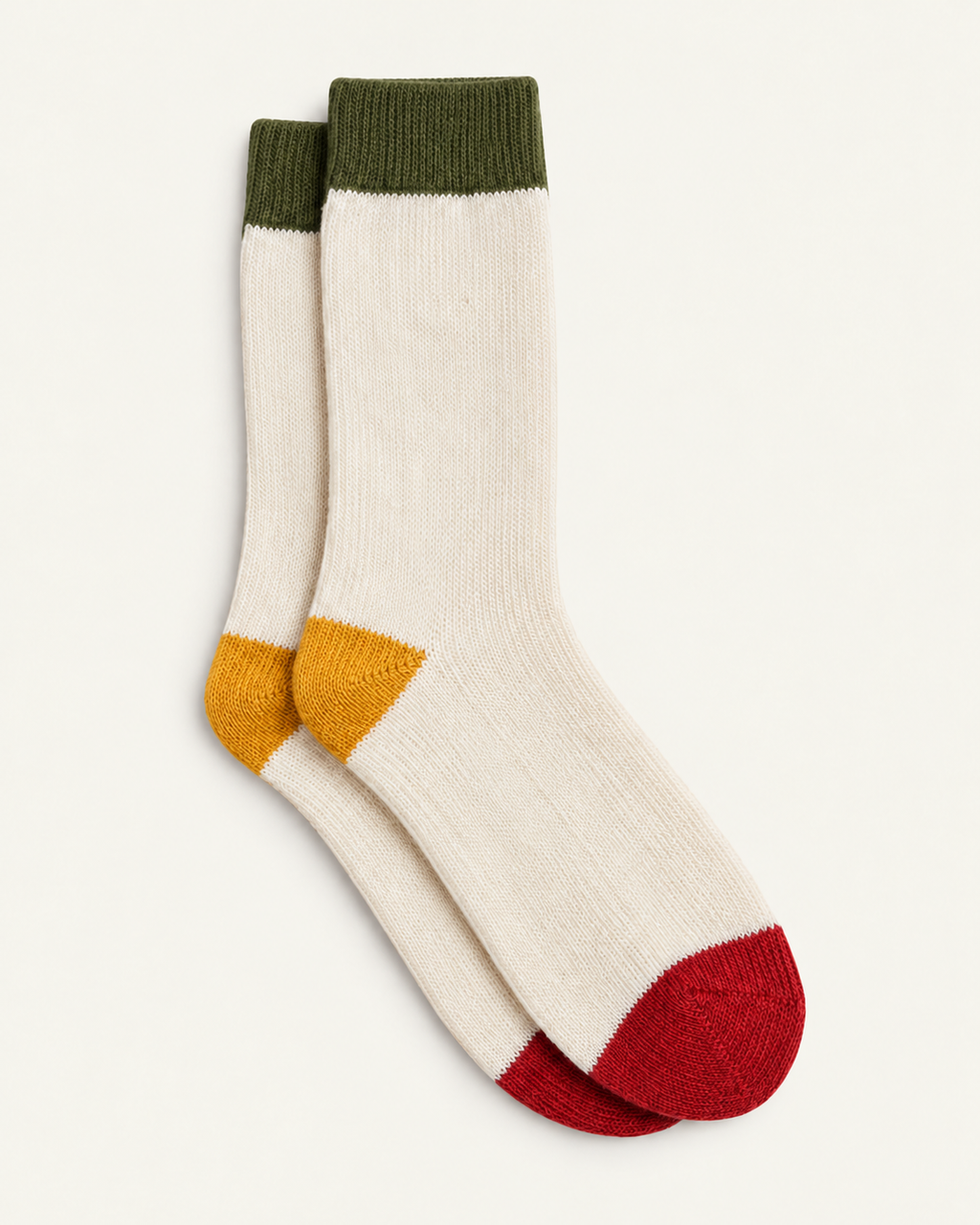 Homecore - Chaussettes Harlequin en laine d’agneau - Cream Multi