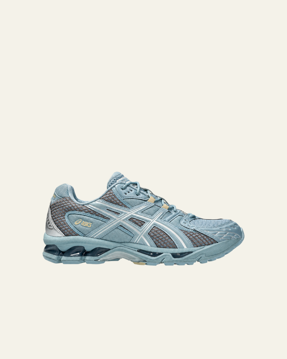 Asics - Baskets Gel Nimbus 10.1 - Bleu Slate & Argent Pure - vue de profil