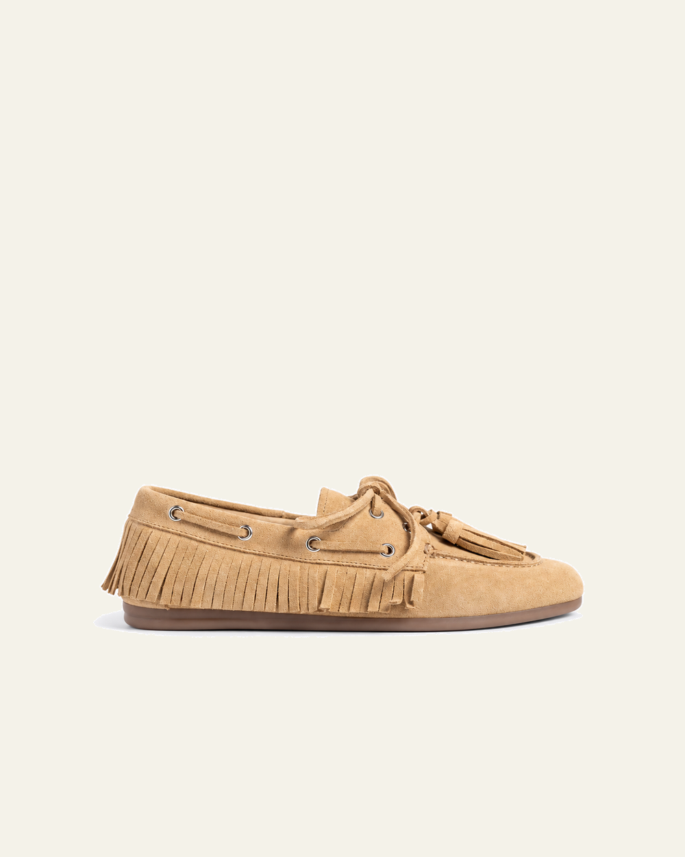 Posa - Mocassins Bateau En Daim - Beige - vue de profil