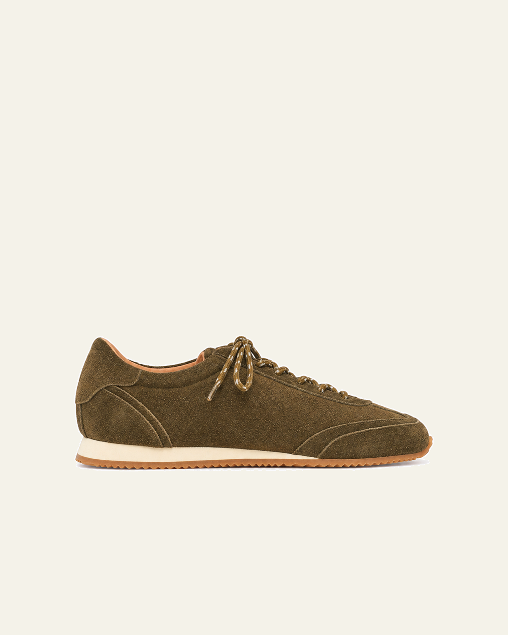 Gerard Darel - Sneakers En Cuir Velours Mady - Kaki - vue de profil