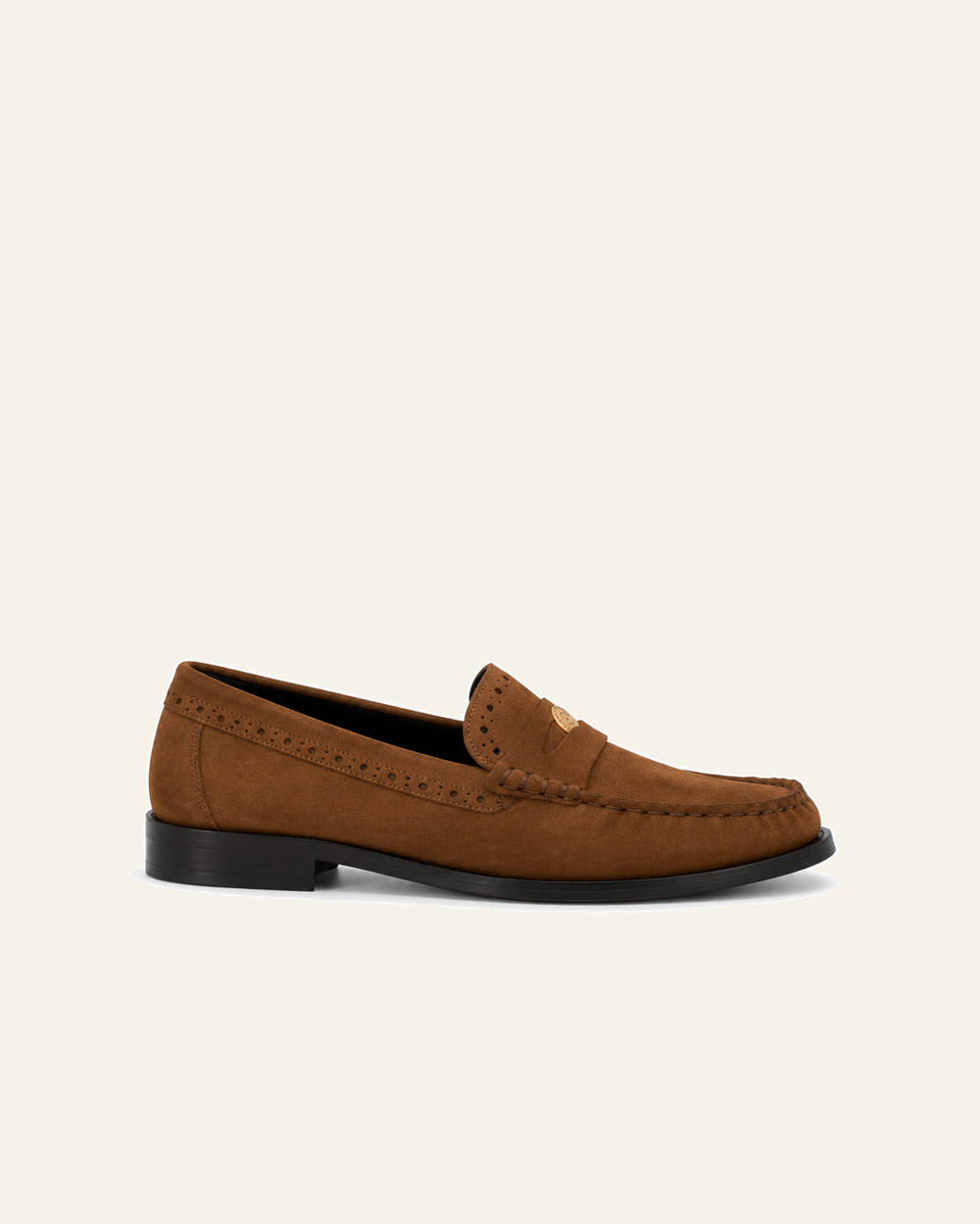 Gerard Darel - Mocassins En Cuir Velours Augustine - Marron - vue de profil