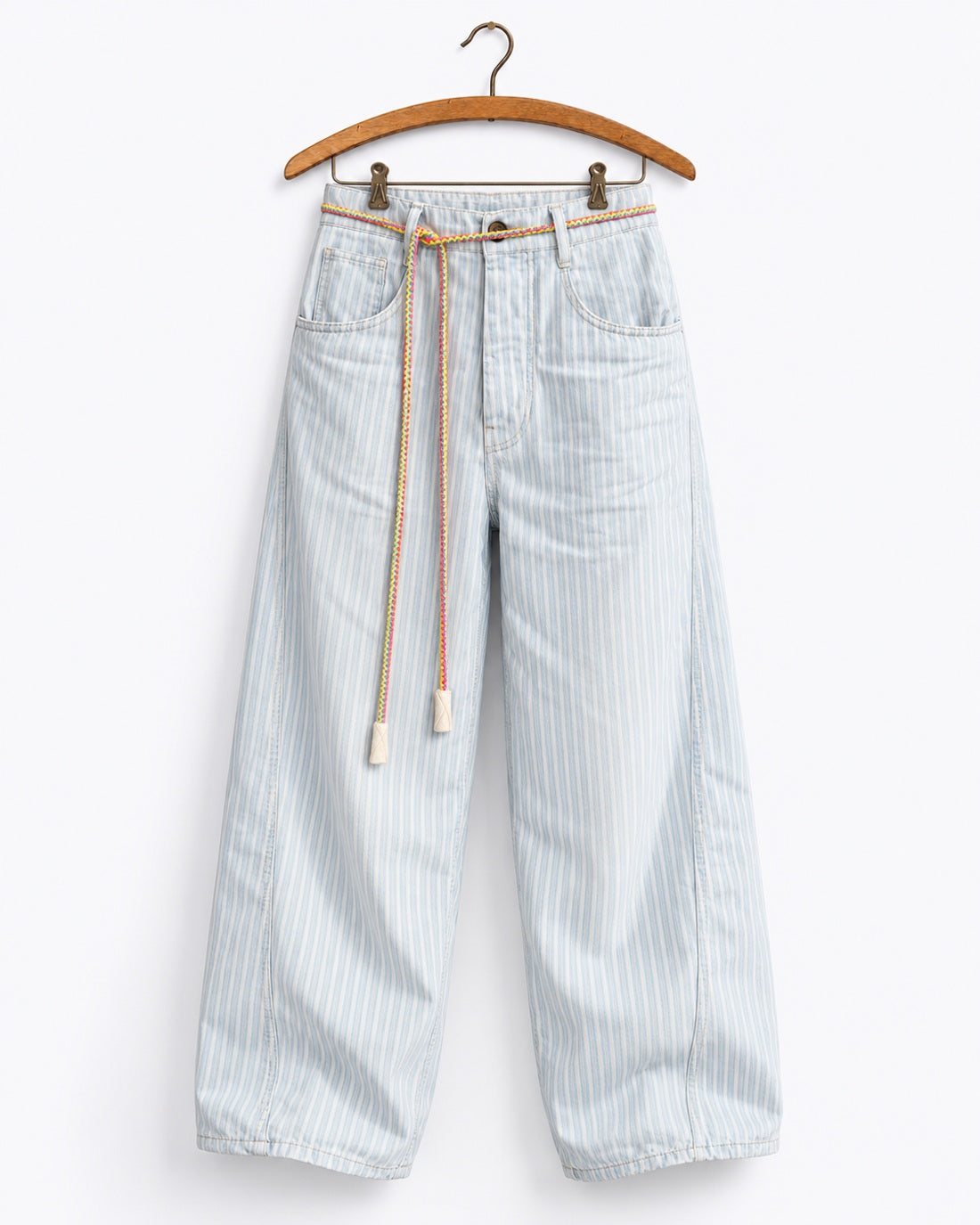Dr Collectors - Pantalon P84 Dungaree - Rayé bleu - sur cintre