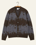 Gramicci - Cardigan Mohair - Ardoise Splatter, vue de face sur cintre