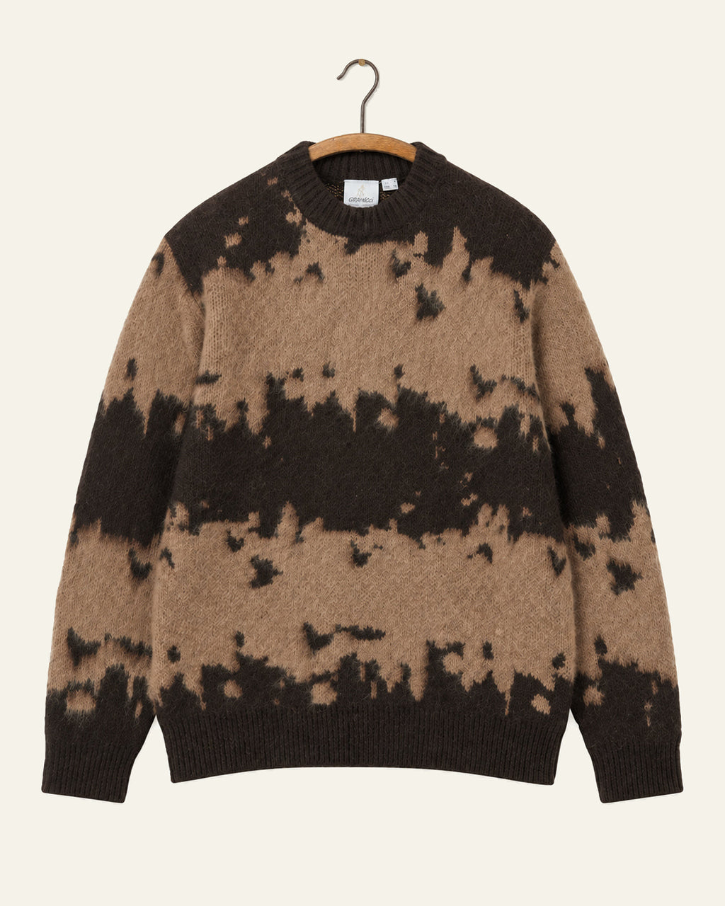 Gramicci - Pull Mohair - Taupe Splatter, vue de face sur cintre