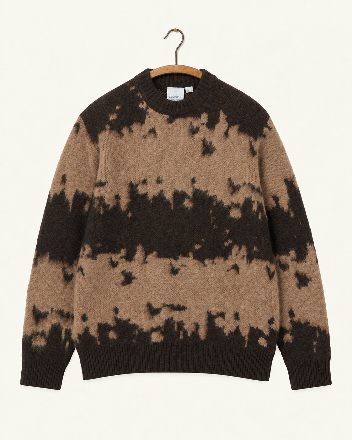 Gramicci - Pull Mohair - Taupe Splatter, vue de face sur cintre
