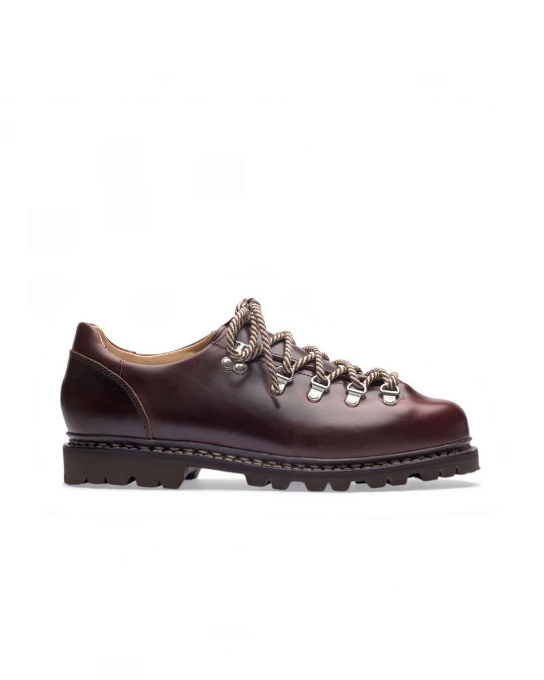 Derbies Paraboot Clusaz marron en cuir lisse avec lacets de randonnée, vendues chez Merci Paris