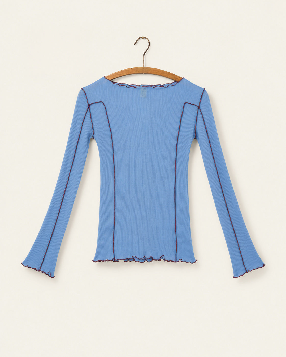 Baserange - T Shirt Omato - Bleu Pinto - vue sur cintre