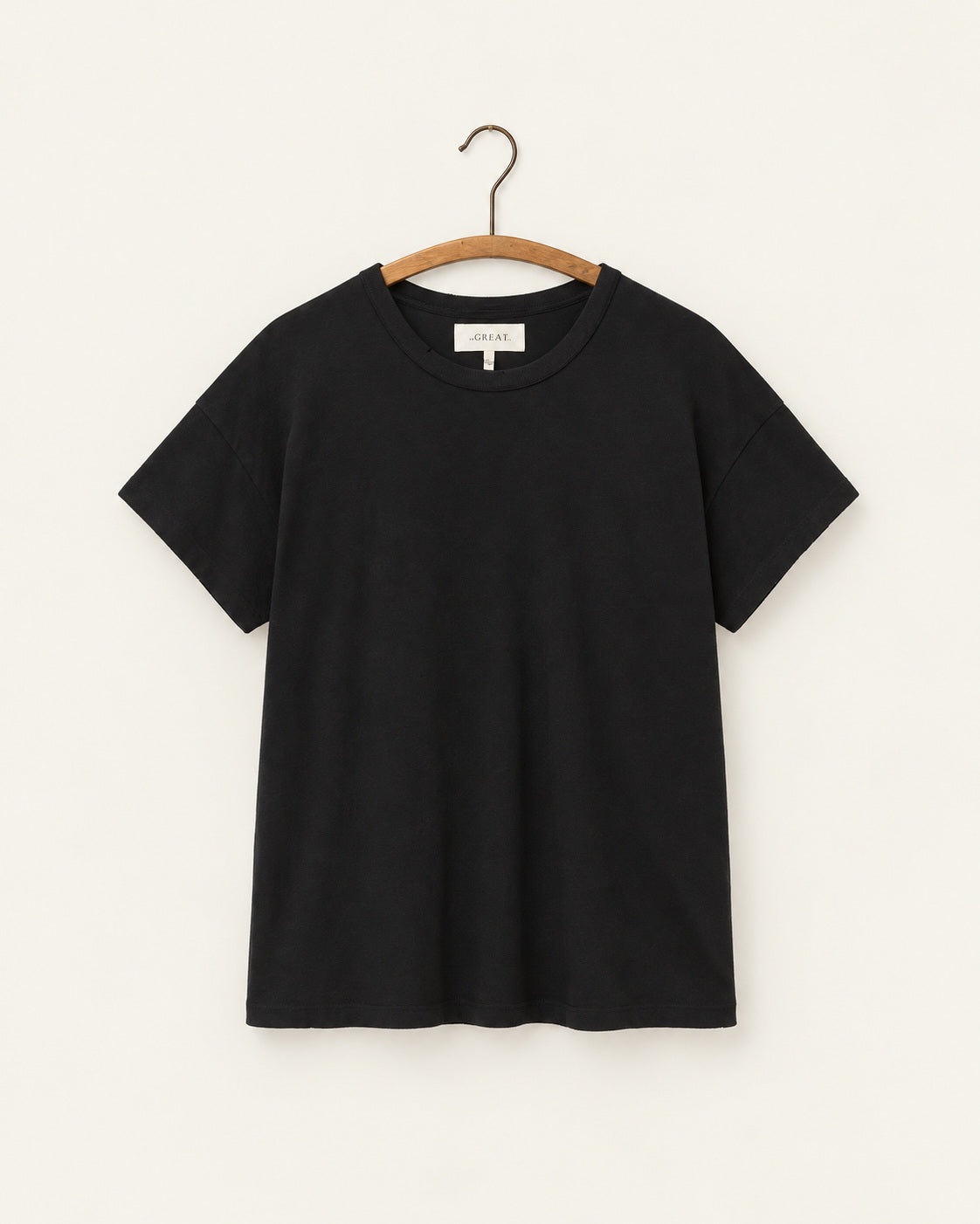 The Great - T-Shirt The Boxy Crew - Noir - vue sur cintre