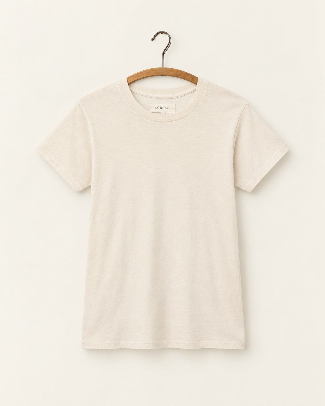 The Great - T-Shirt The Slim - Blanc Délavé - vue sur cintre
