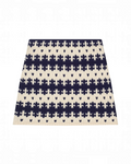 Mini-jupe Merci Paris Calle Del Mar en cachemire écru et bleu marine avec motif Fair Isle vintage