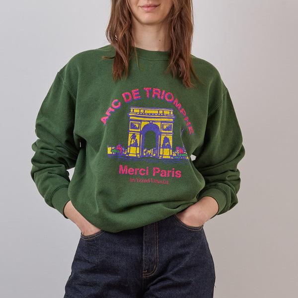 Wild Donkey x Merci - Sweat Arc - Vert Bouteille