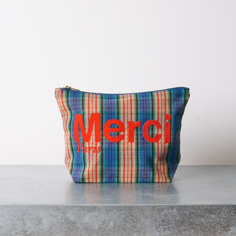 Merci - Pochette en coton -  Violet, Orange & Rouge