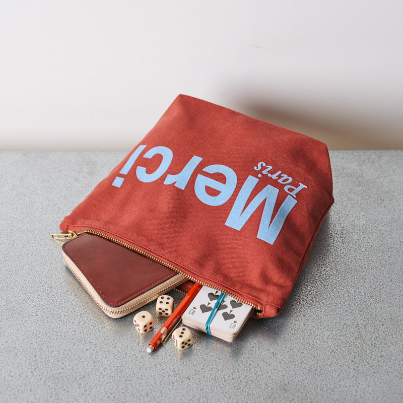 Merci - Pochette en coton - Vin & Bleu
