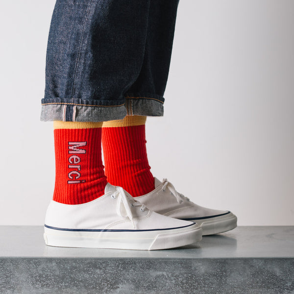 Merci - Chaussettes Scrappy - Rouge & Jaune