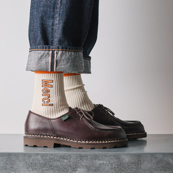 Merci - Chaussettes Scrappy - Blanc & Orange