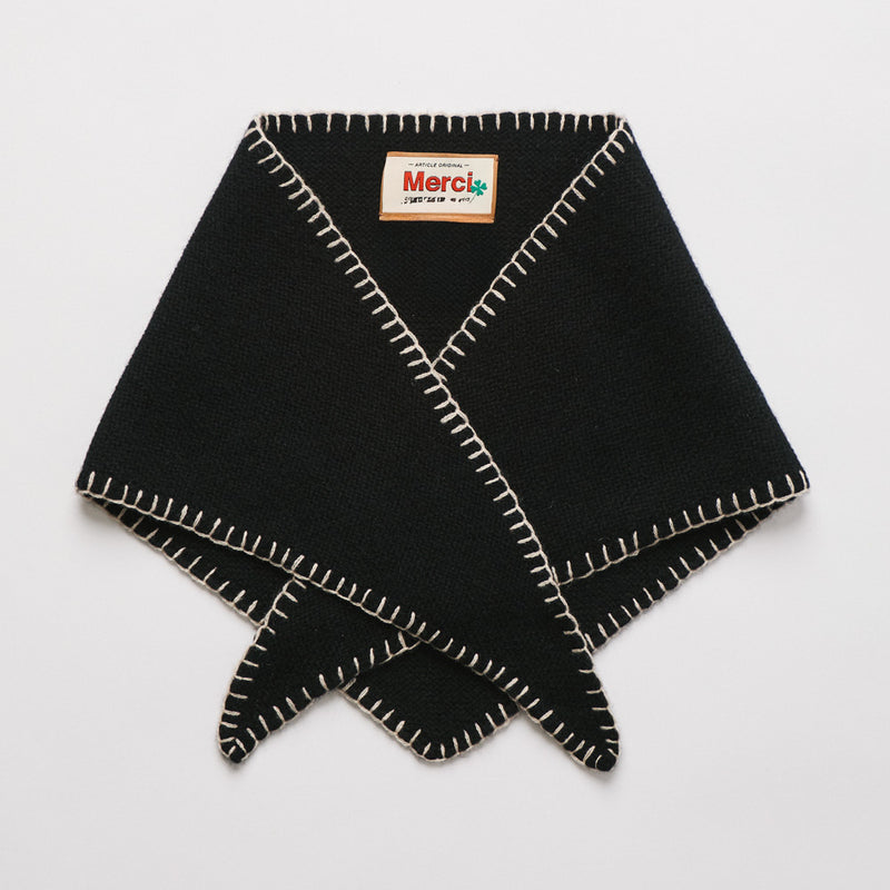 Merci - Bandana en cachemire Martine Bicolore - Noir et Blanc