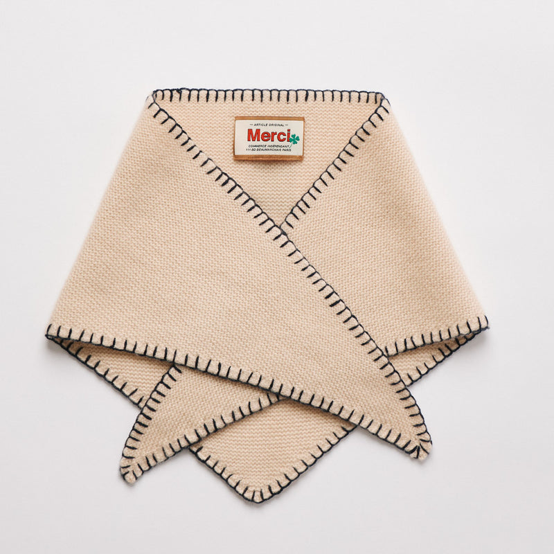 Merci - Bandana en cachemire Martine Bicolore - Blanc et Marine