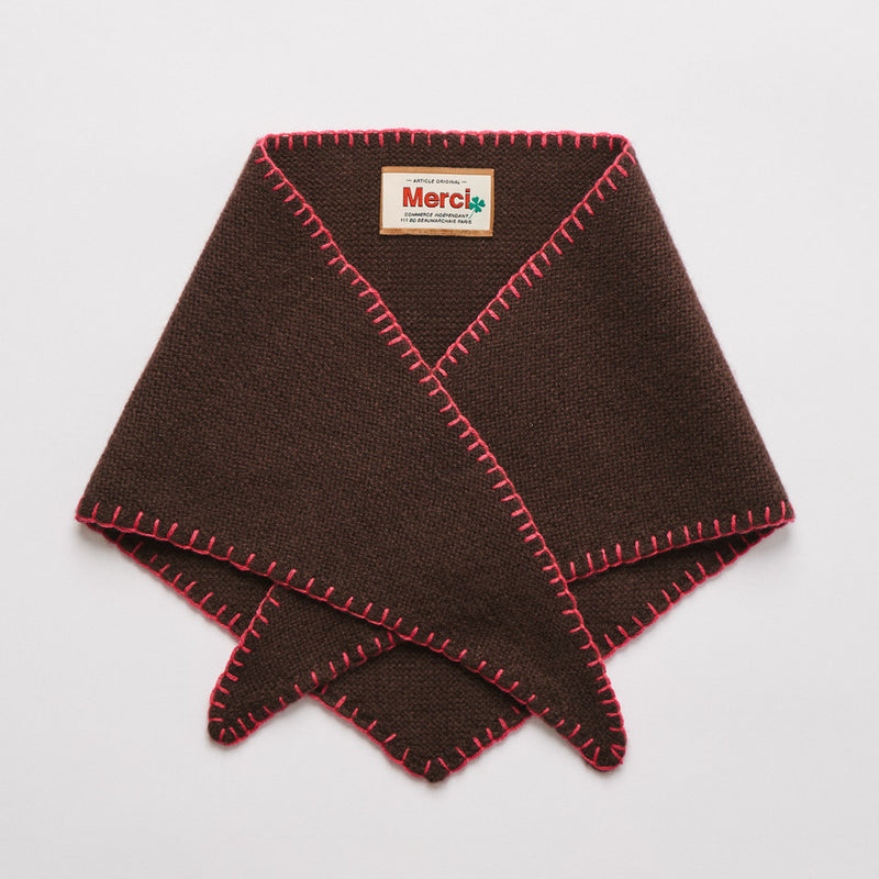 Merci - Bandana en cachemire Martine Bicolore - Marron et Rose