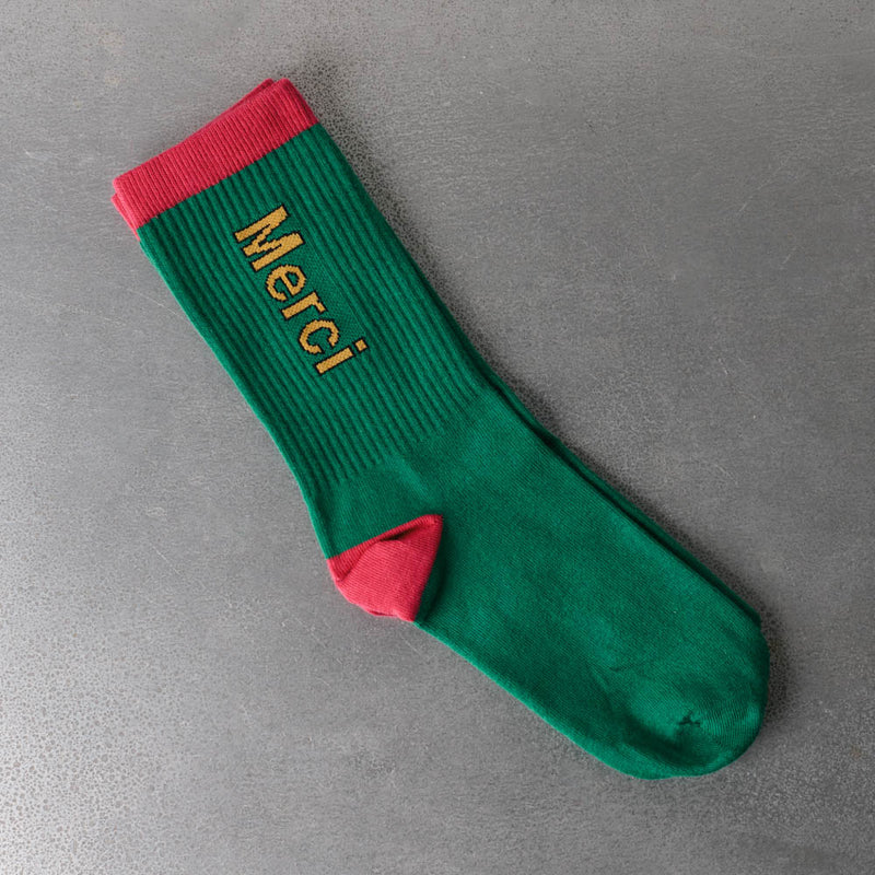 Merci - Chaussettes Scrappy - Vert & Fushia