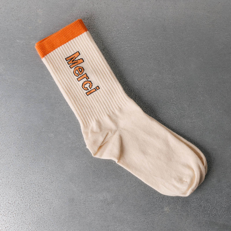 Merci - Chaussettes Scrappy - Blanc & Orange