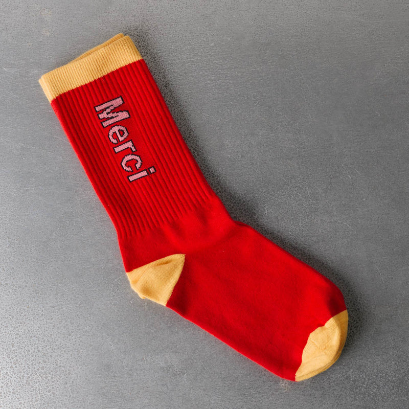 Merci - Chaussettes Scrappy - Rouge & Jaune