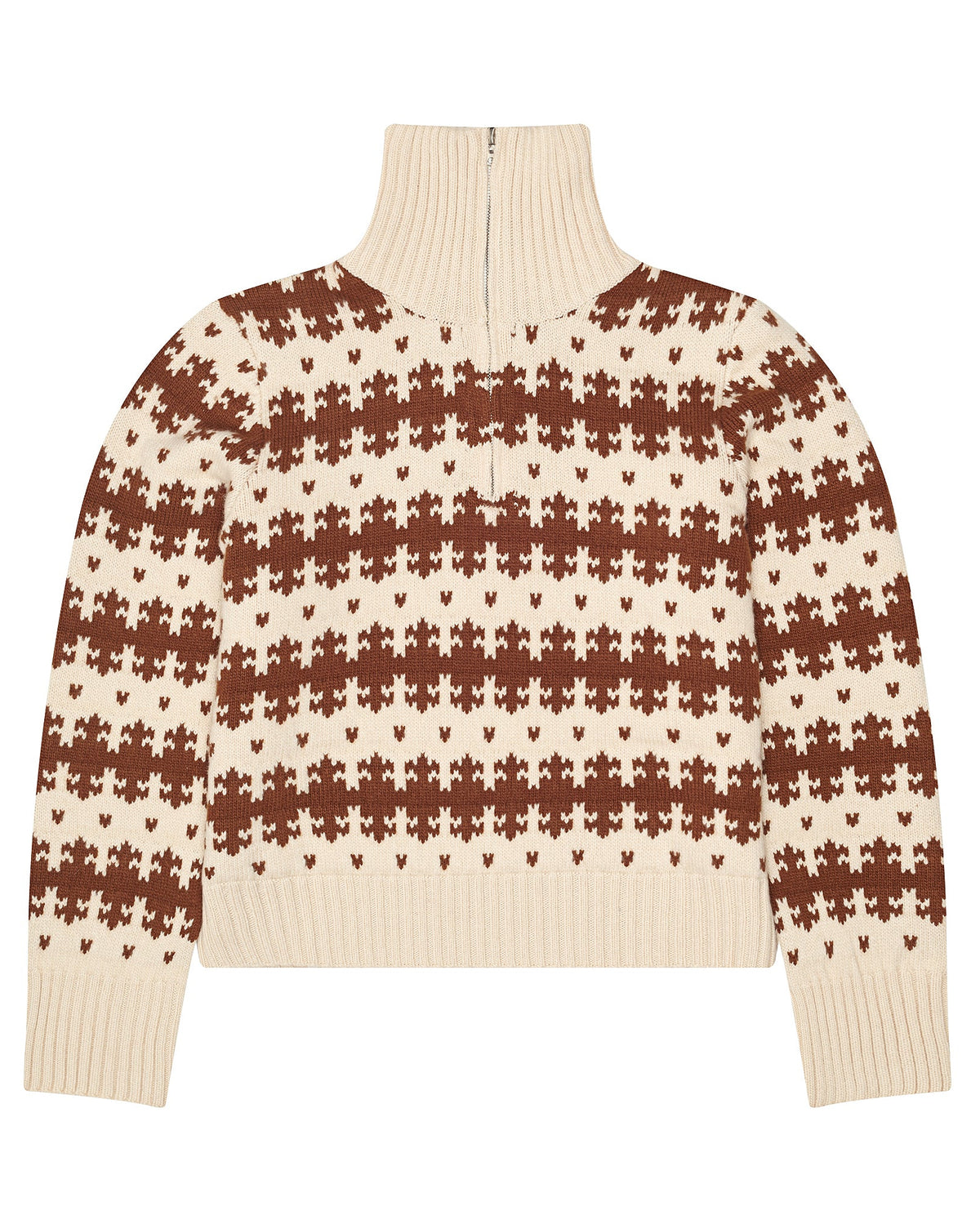 Calle Del Mar - Maille Royal Fair Isle Zip - Ecru
