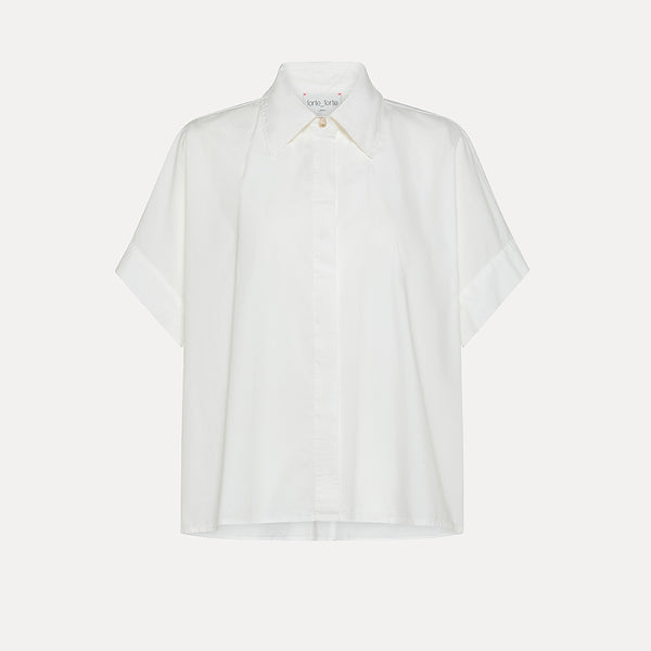 Forte_Forte - Chemise Boxy en popeline - Blanc