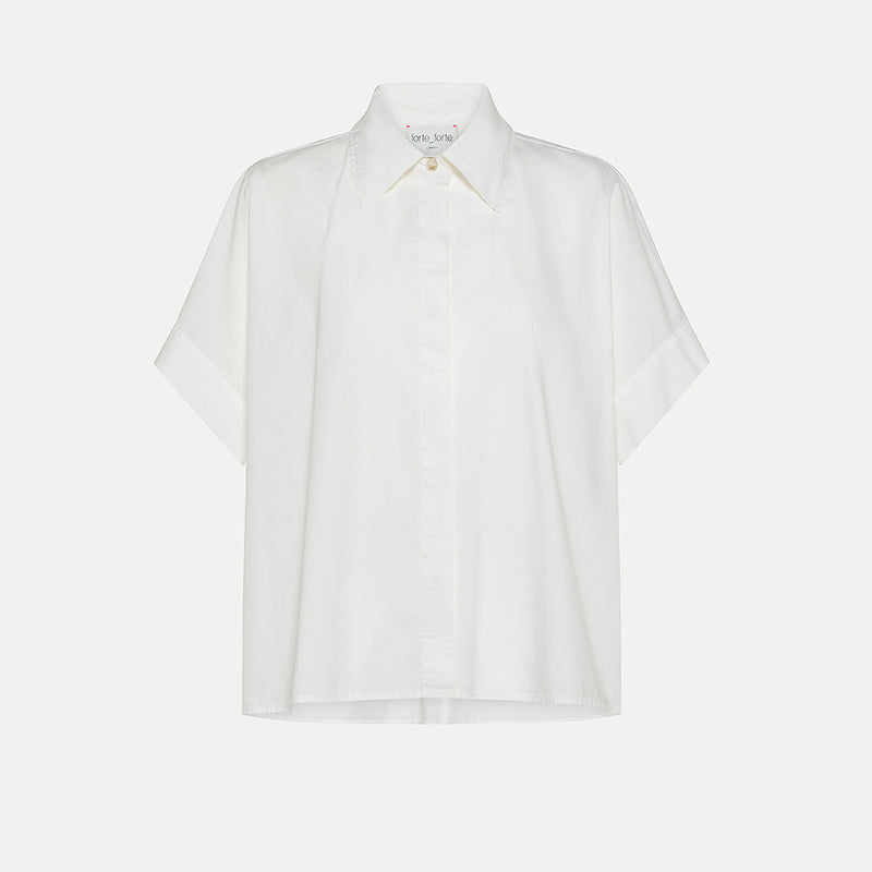 Forte_Forte - Chemise Boxy en popeline - Blanc