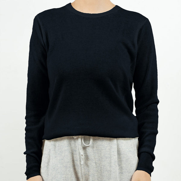 C.T.plage - Pull Round Longsleeve Rib - Marine